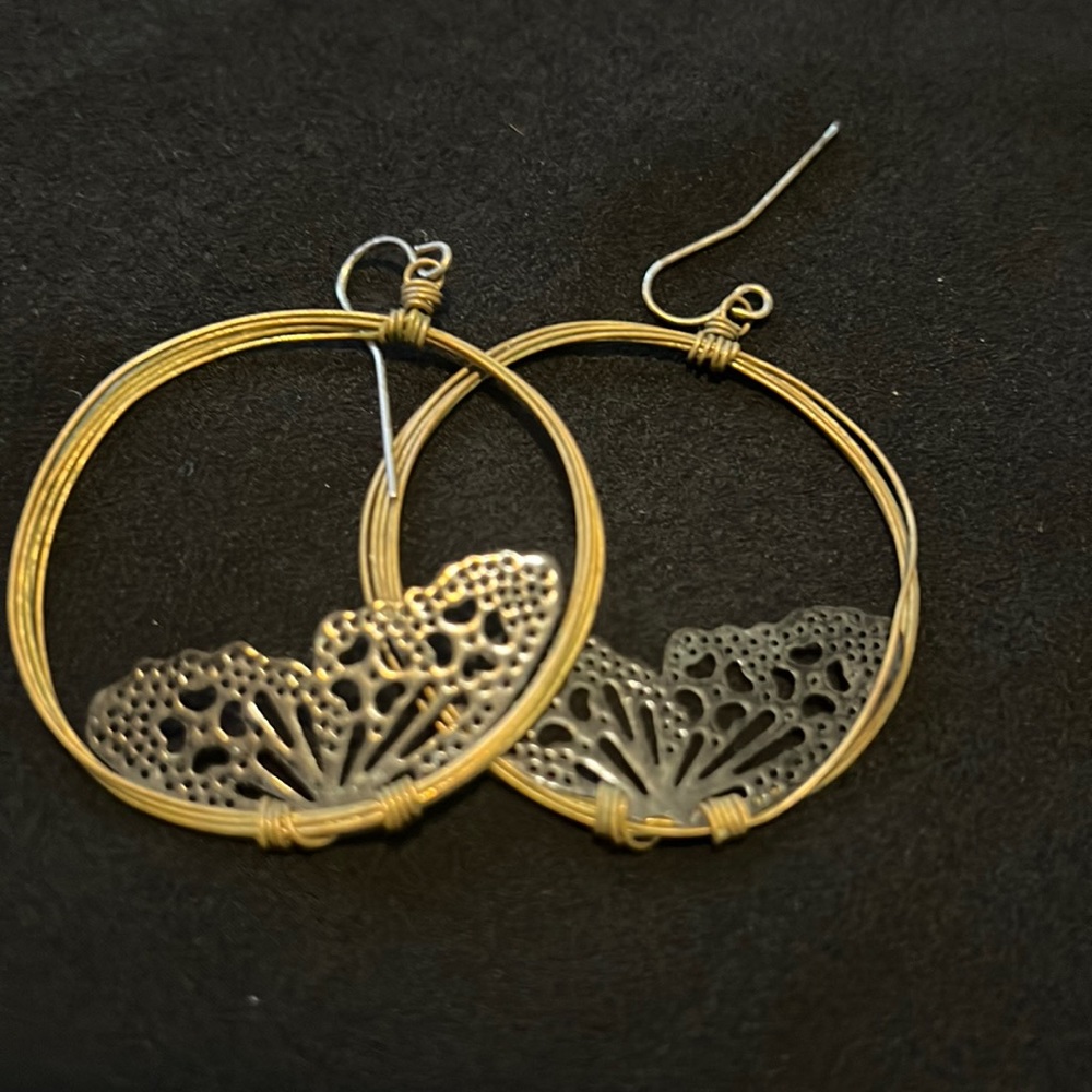 Butterfly Wings hoop earrings